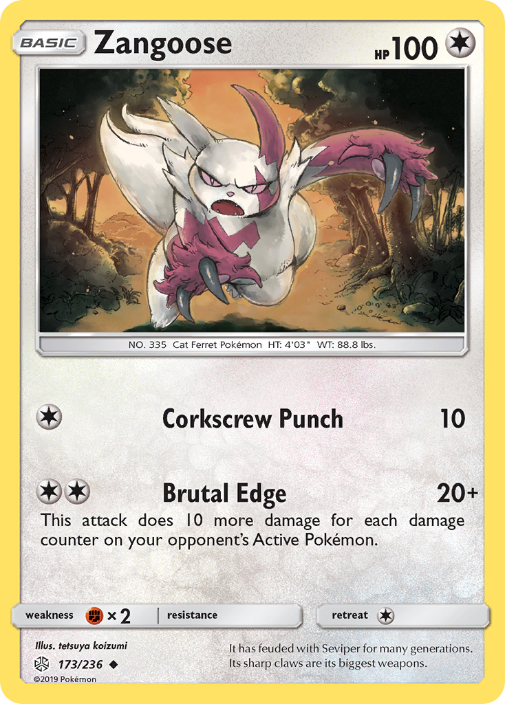 Cosmic Eclipse Zangoose #173/236